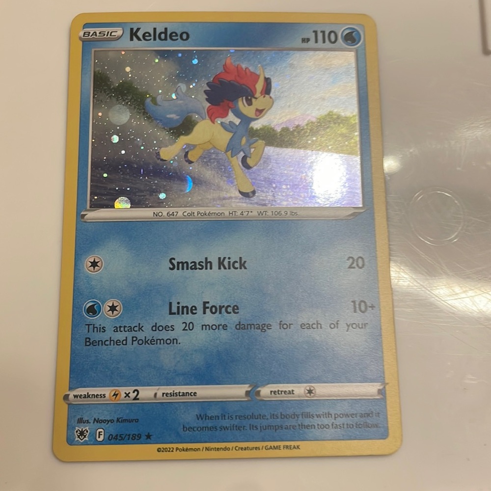 Keldeo Holographic Rare Pokémon Card